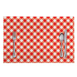 Lava Red And White Gingham Print Placemat