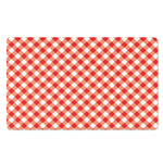 Lava Red And White Gingham Print Polyester Doormat