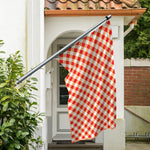 Lava Red And White Gingham Print Polyester Flag