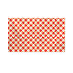 Lava Red And White Gingham Print Polyester Flag