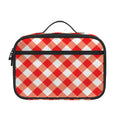 Lava Red And White Gingham Print Portable Lunch Bag