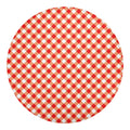 Lava Red And White Gingham Print Round Blanket