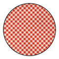 Lava Red And White Gingham Print Round Floor Mat