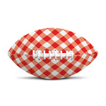 Lava Red And White Gingham Print Rugby Ball