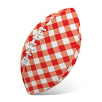 Lava Red And White Gingham Print Rugby Ball