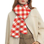 Lava Red And White Gingham Print Scarf