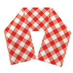 Lava Red And White Gingham Print Scarf