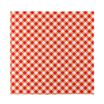 Lava Red And White Gingham Print Silk Bandana