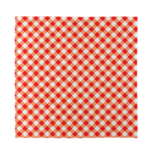 Lava Red And White Gingham Print Silk Bandana