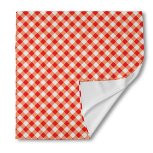 Lava Red And White Gingham Print Silk Bandana