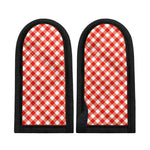 Lava Red And White Gingham Print Skillet Handle Cover