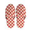 Lava Red And White Gingham Print Slippers