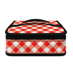 Lava Red And White Gingham Print Small Lunch Bag