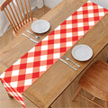 Lava Red And White Gingham Print Table Runner
