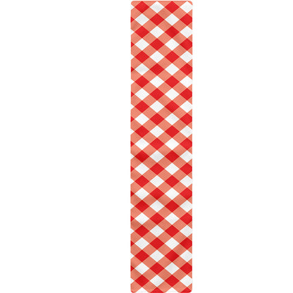 Lava Red And White Gingham Print Table Runner