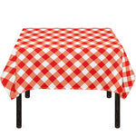 Lava Red And White Gingham Print Tablecloth