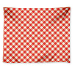 Lava Red And White Gingham Print Tapestry
