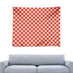 Lava Red And White Gingham Print Tapestry