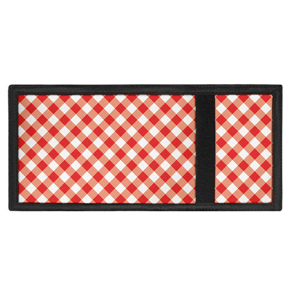 Lava Red And White Gingham Print Trifold Wallet