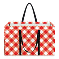 Lava Red And White Gingham Print Utility Tote Bag