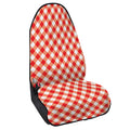 Lava Red And White Gingham Print Waterproof Car Seat Cover