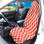 Lava Red And White Gingham Print Waterproof Car Seat Cover