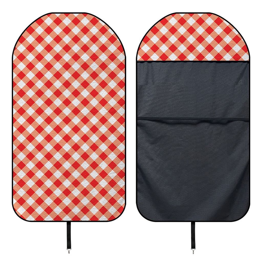 Lava Red And White Gingham Print Waterproof Car Seat Cover