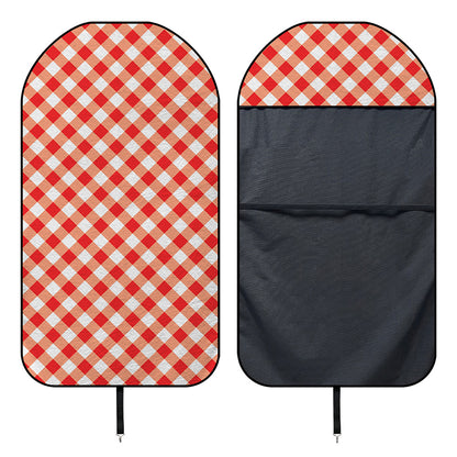 Lava Red And White Gingham Print Waterproof Car Seat Cover