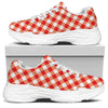 Lava Red And White Gingham Print White Chunky Shoes