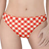 Lava Red And White Gingham Print Women's Thong