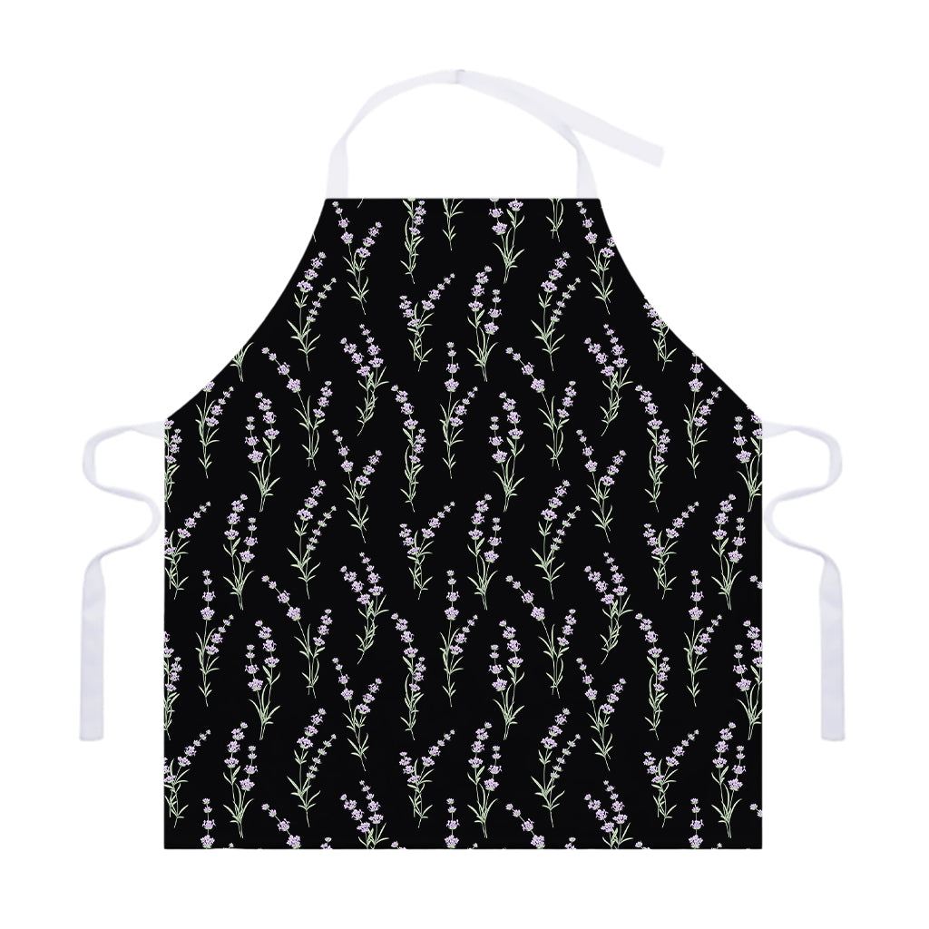 Lavender Flowers Pattern Print Adjustable Apron
