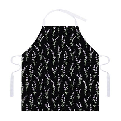 Lavender Flowers Pattern Print Adjustable Apron