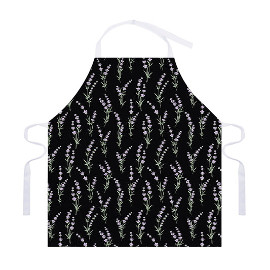 Lavender Flowers Pattern Print Adjustable Apron