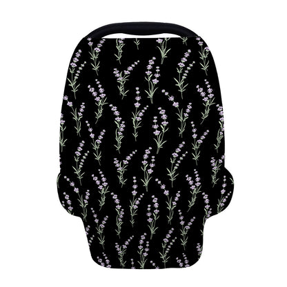 Lavender Flowers Pattern Print Baby Seat Cover