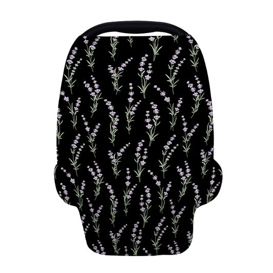 Lavender Flowers Pattern Print Baby Seat Cover