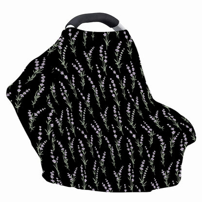 Lavender Flowers Pattern Print Baby Seat Cover