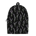 Lavender Flowers Pattern Print School Backpack