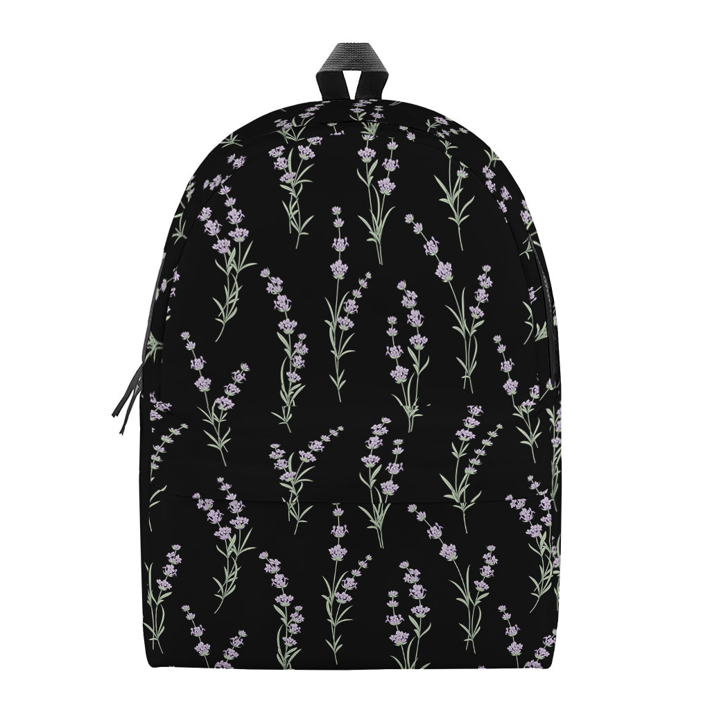 Lavender Flowers Pattern Print Backpack