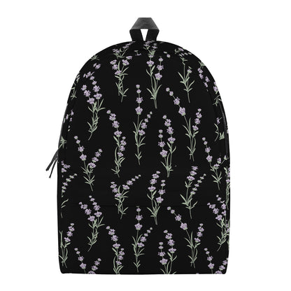 Lavender Flowers Pattern Print Backpack