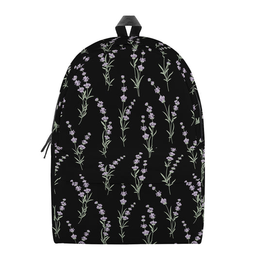 Lavender Flowers Pattern Print Backpack