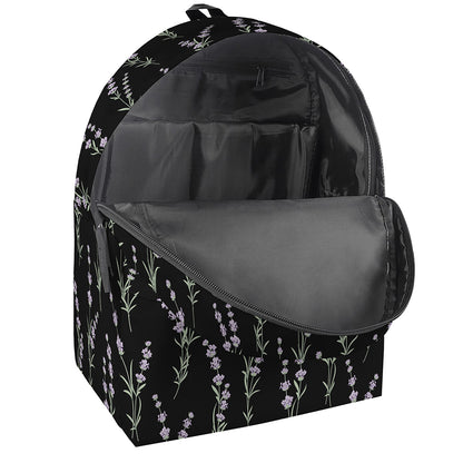 Lavender Flowers Pattern Print Backpack