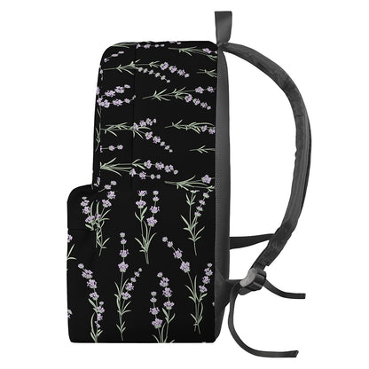 Lavender Flowers Pattern Print Backpack