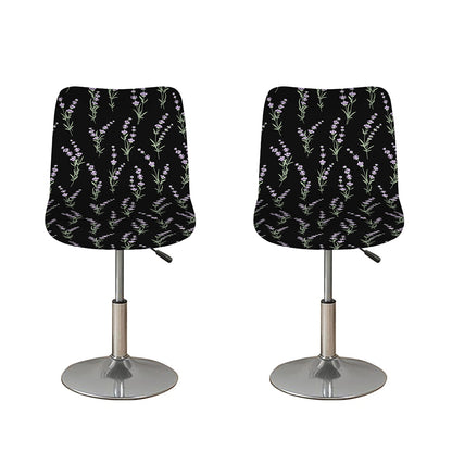 Lavender Flowers Pattern Print Bar Stool Covers