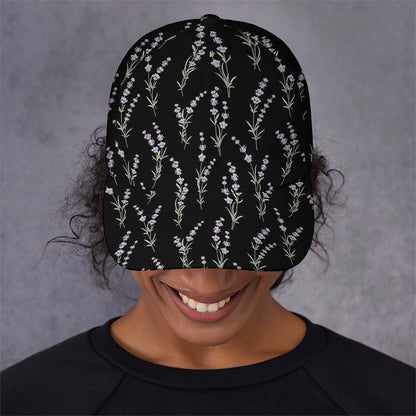 Lavender Flowers Pattern Print Baseball Cap
