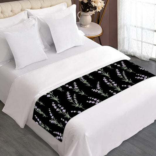 Lavender Flowers Pattern Print Bed Runner