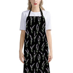 Lavender Flowers Pattern Print Bib Apron With Pocket