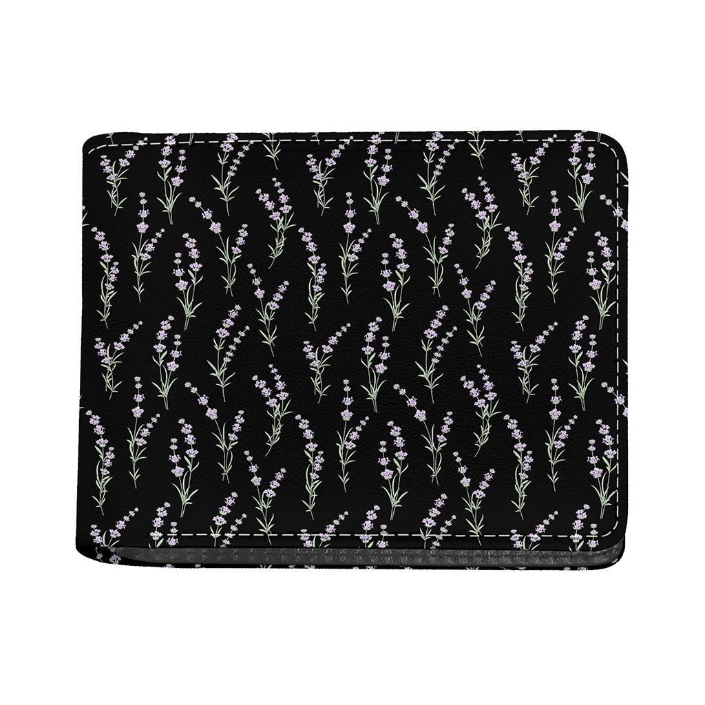 Lavender Flowers Pattern Print Bifold Wallet