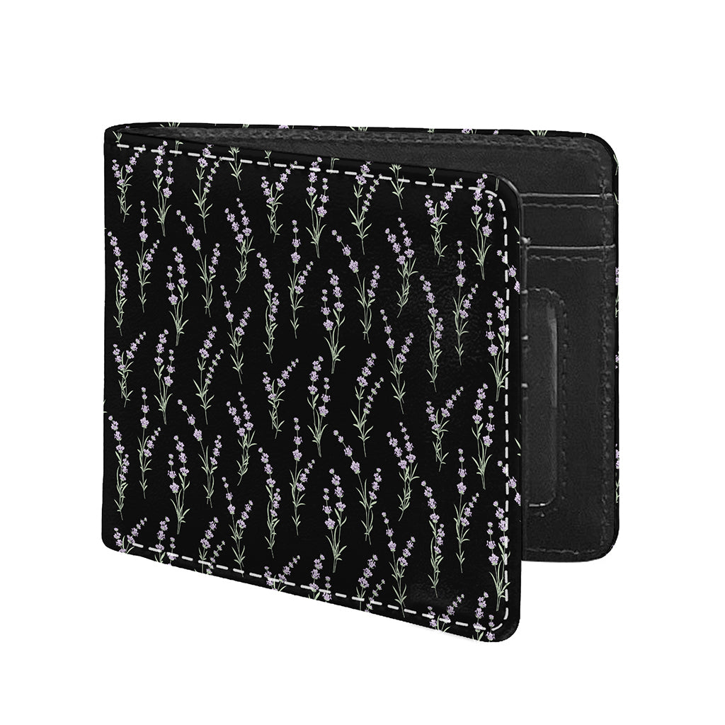 Lavender Flowers Pattern Print Bifold Wallet