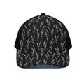 Lavender Flowers Pattern Print Black Mesh Trucker Hat