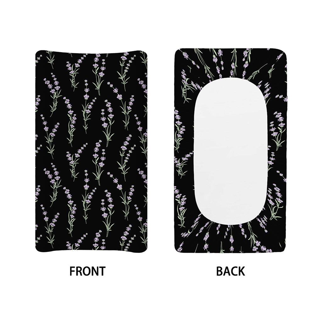Lavender Flowers Pattern Print Changing Pad Cover